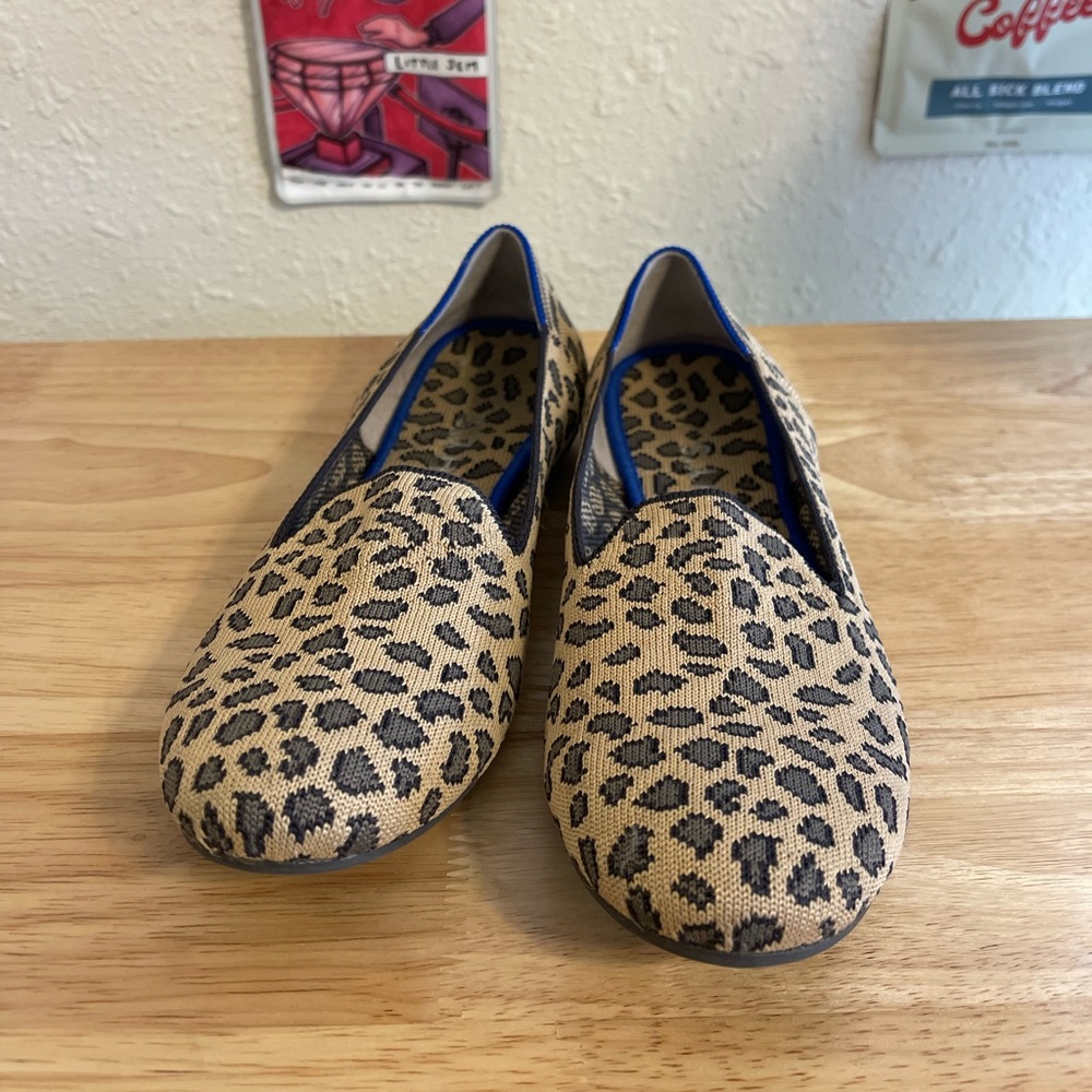 Authentic ROTHY’S The Loafer Little Cat Shoes Flats Animal Print Size 7